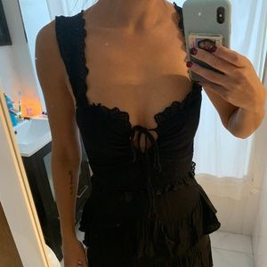 Ruffle Black Dress